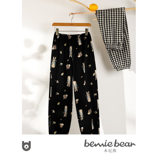 
Benny Bear Beiyan's new pajama pants for women in spring and autumn thin soft cotton trolling feet home pants cute cartoon large size walk trousers K9194 trousers L (height 165, weight about 100-120)