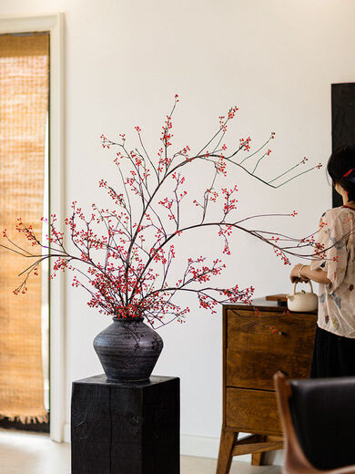 Simulation-like realistic fake furnishings for the living room table art dried fruits and dried branches decorations bionic wabi-sabi short clay pot + 100 oranges 1 piece + 183 oranges 1 piece