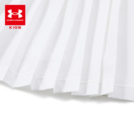 Under Armor Girls' Short Skirt Spring and Summer Sports Training Basics Simple Technical Fabric Woven Pleated Skirt 262213609 White 130