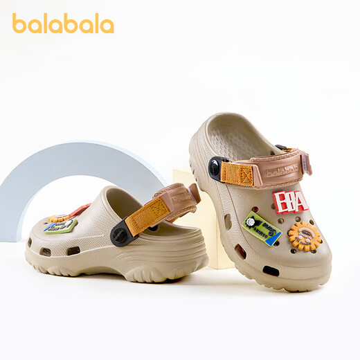 Balabala children's slippers summer boys indoor cute hole shoes boy baby sports soft sole lightweight cartoon beach shoes