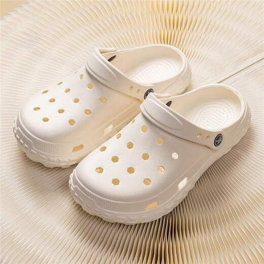 GPHF Japanese children's slippers new summer clogs for outdoor wear indoor home non-slip big children's slippers for women casual pregnant women white simple model 38-39 standard size