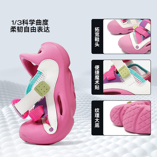 Tianmeiyi Children's Shoes Girls Sandals 2026 Summer New Medium and Large Boys Casual Shoes Baotou Sandals Outdoor Beach Rouge Powder 34