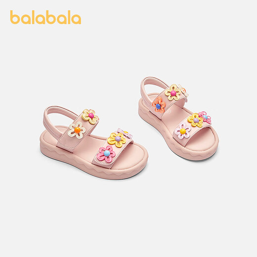 BALABALA balaOne BALABALA children's shoes children's sandals girls' shoes 2026 summer new soft elastic casual shoes dream pink 60301 27 (foot length 16.3-16.7/inner length 17.7)