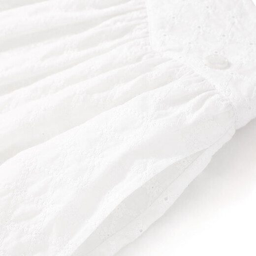 ELLE KIDS French resort style three-dimensional embroidered cotton A-line skirt for girls summer new versatile high-waisted mid-length skirt