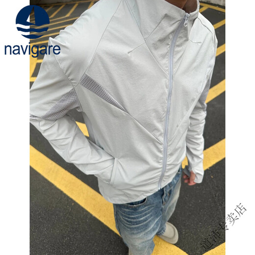 Navigare Italian sailing mesh stand-collar sun protection jacket summer sports outdoor lightweight jacket quick-drying thin jacket Gray (Y) M