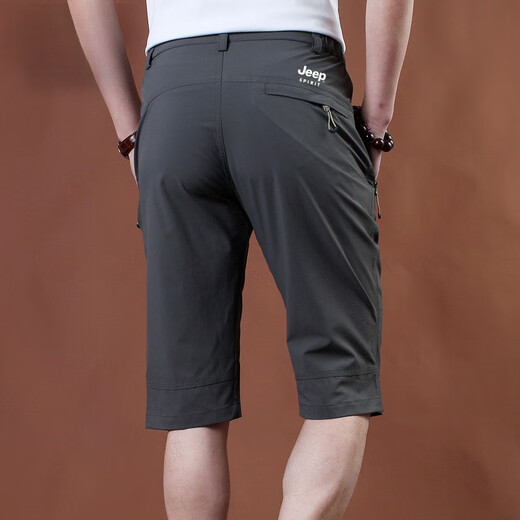 Jeep (Jeep) Shorts Herren American Summer Workwear Dünne fünf Viertelhosen mit mittlerer Hose atmungsaktueller Sport mehr Tafelstrand Big Shorts 9856 Military Green 2xl