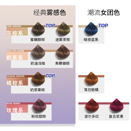 施华蔻斐丝丽泡泡染发剂泡沫摩丝彩染上色快染发膏潮色彩染染发霜流行色 奶油浅咖【泡泡染】 110ml适合齐耳短发