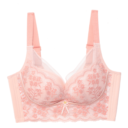 Modal bra push-up adjustable auxiliary breast support mid-thickness anti-sagging small breast side control anti-expansion underwear for women skin powder + skin powder 90A 40