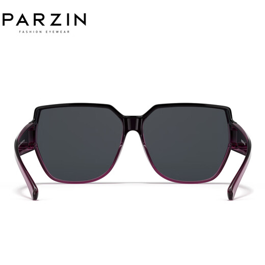 帕森（PARZIN）偏光太阳镜男女 原装镜片轻盈大框遮阳防晒墨镜近视专属套镜 渐紫色（PZ12107）