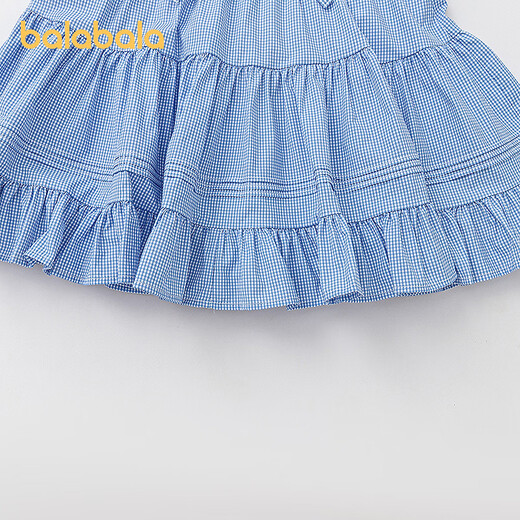 BALABALA children's clothing children's half-length skirt girls 2026 summer new style sweet short skirt for children and big children with bow blue and white tone 00381 90
