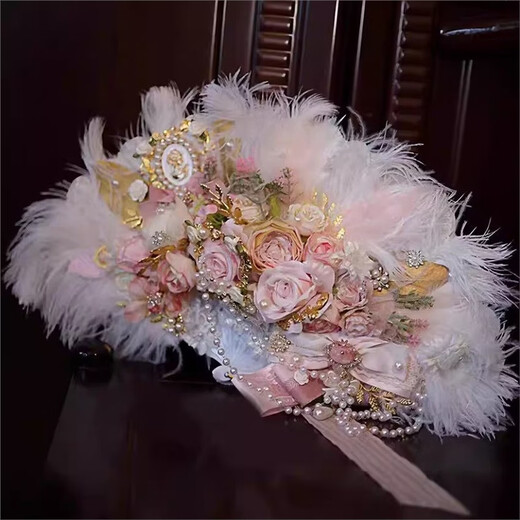 Beast Spring Pink Original Bonnet bnt Tea Party Elegant Heavy Industry Lolita Small Things Lace Rose Big Brim Hat Feather Flowers) Lace Pink Big Brim Hat M (56-58cm)