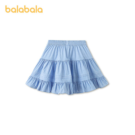 BALABALA children's clothing children's half-length skirt girls 2026 summer new style sweet short skirt for children and big children with bow blue and white tone 00381 90