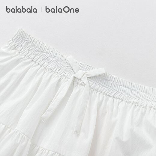 Balabala children's clothing children's half skirt girls 2026 summer new style sweet short skirt for children and big children with bows original white 10101 100
