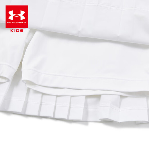 Under Armor Girls' Short Skirt Spring and Summer Sports Training Basics Simple Technical Fabric Woven Pleated Skirt 262213609 White 130