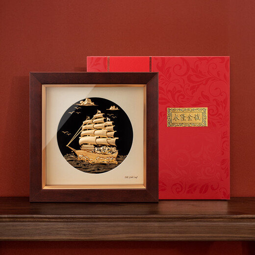 Yonglong Jinhao Creative Gold Foil Foil Pinturas de decoración de la sala de estar Envía amigos Regalos de alta gama Regalos hechos a mano personalizados para la Compañía 20*20cm sin problemas
