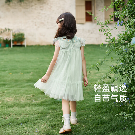 JELLYBABY Chinese style outdoor summer dress for girls, princess dress, children's mesh splicing dress, fairy dress