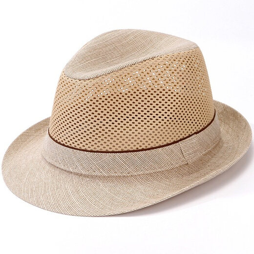 Sombrero Sombrero de verano para hombres Protección solar de mediana edad y ancianos Sombrero para el sol Sombrero fresco transpirable Sombrero de paja de malla Sombrero para el sol para hombre viejo Caqui oscuro M (57-58 cm) Cuerda a prueba de viento + soporte para sombrero