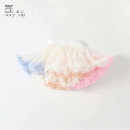 BORBOON B girls tutu skirt spring baby one year old dress mesh cake princess skirt toddler spring and summer skirt tutu skirt white color 2256 73