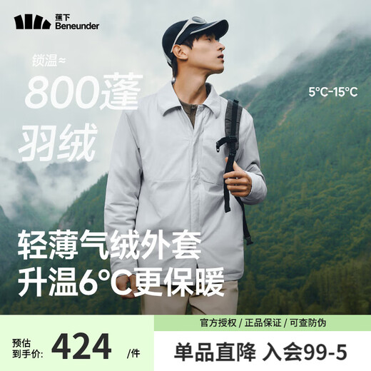 Banana lower lapel air fleece jacket for men, warm, windproof and wear-resistant, autumn and winter cotton jacket, machine washable jacket liner, thin gray blue M