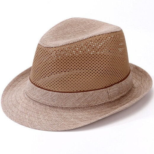 Sombrero Sombrero de verano para hombres Protección solar de mediana edad y ancianos Sombrero para el sol Sombrero fresco transpirable Sombrero de paja de malla Sombrero para el sol para hombre viejo Caqui oscuro M (57-58 cm) Cuerda a prueba de viento + soporte para sombrero