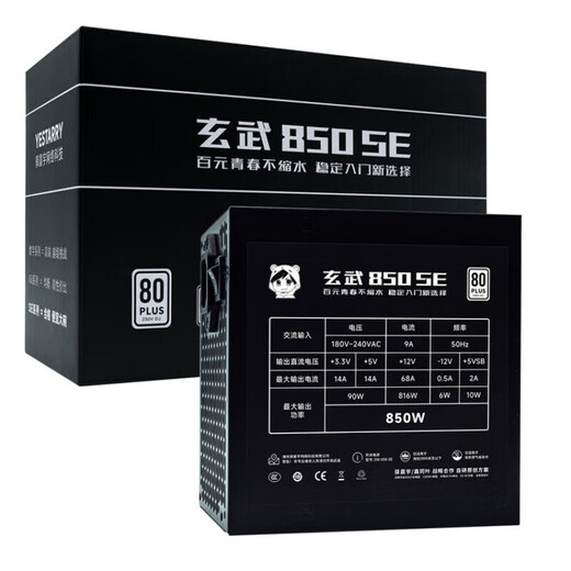 驿晨宇玄武850SE玄武850kill玄武850W电脑电源 峰值1200W/日系主电容/DC-DC超核负载 台式机主机电源850W 玄武850SE白色（850W铜牌） 电源标配配件周全【附电源安装包】