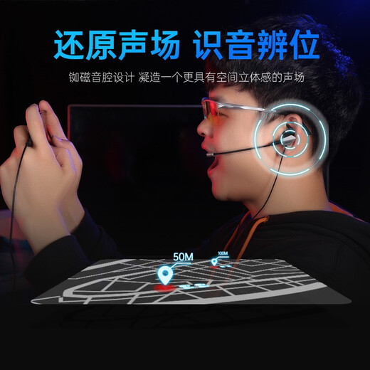 达尔优 EH728Pro入耳式电竞吃鸡游戏耳机重低音7.1笔记本电脑USB通用耳麦带麦克风话筒语音运动学习网课 EH728 Pro 【USB接口银色】