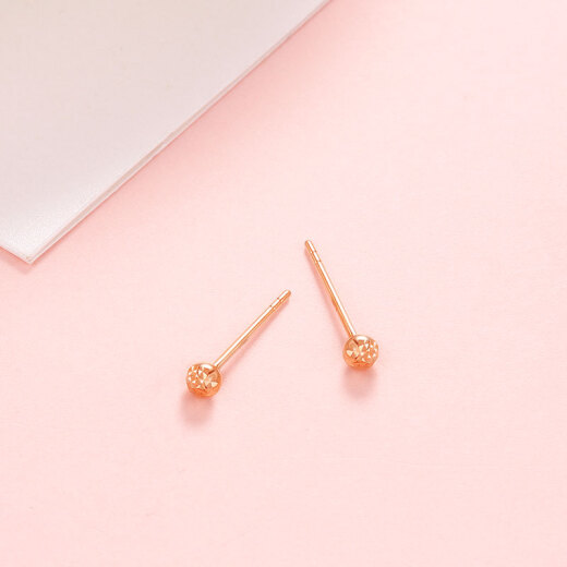 DEMONE (DEMONE) 18K color gold earrings earrings round request car flower rose gold color gold earrings earrings (single) rose gold