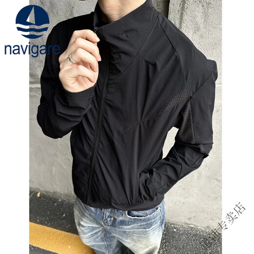 Navigare Italian sailing mesh stand-collar sun protection jacket summer sports outdoor lightweight jacket quick-drying thin jacket Gray (Y) M