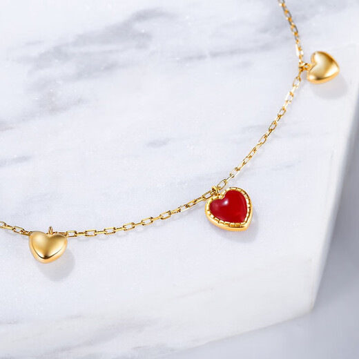 Meluxe 18K gold coral bracelet for women adjustable extension chain gold weight about 0.81g