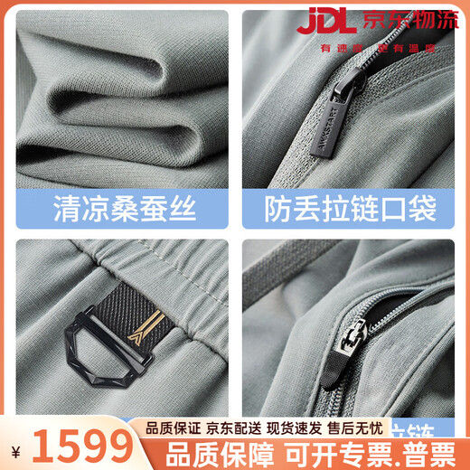 Vieruodis men's brand silk casual pants men's loose sports pants middle-aged fattened wide-leg ice silk men's pants summer thin style Contact customer service to note the color M recommendation (110-126 Jin Jin equals 0.5 kg)