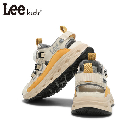 Lee children's sandals, non-slip breathable toe-cap shoes, apricot 26, inner length approximately 17.1cm