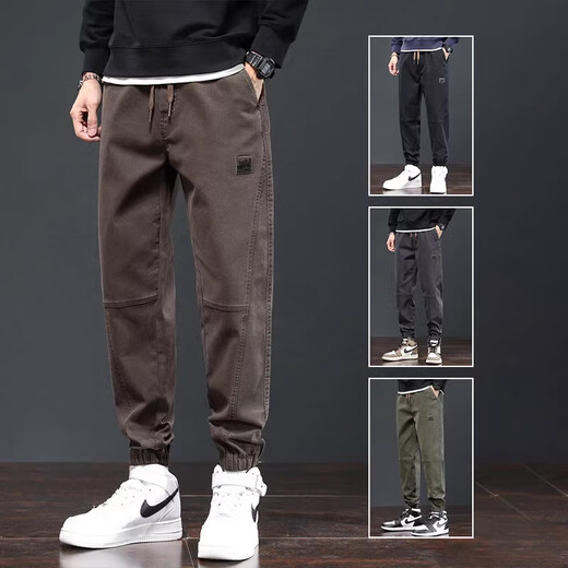 Spechthose Herren Sommer dünne Schlanke Fit Arbeithose Loose Trendy Marke Vielseitige Mode Casual Hosen 689 Dunkelgrau 4xl