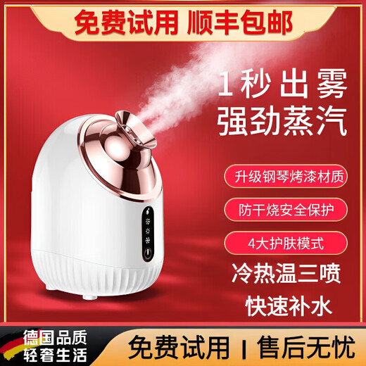 German hot and cold dual spray facial steamer nano moisturizing sprayer beauty salon special hydration device blackhead pore cleaning medical beauty top with white / 98% user choice / 260ml large water tank