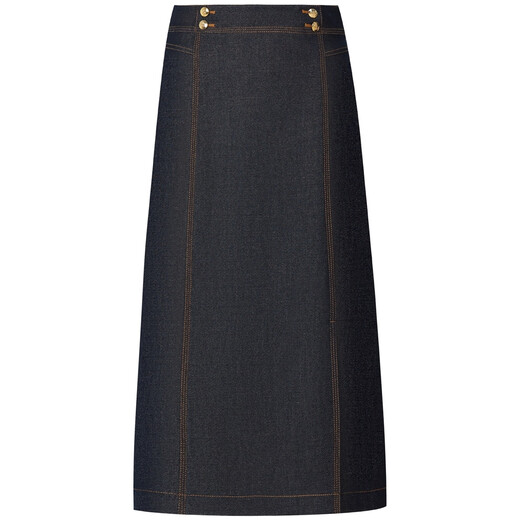 Firststation Daya Home Slim und vielseitige hohe Taille gerade Rock für Frauen 24 Herbst und Winter Neues Modell 3527A Marine Blue M