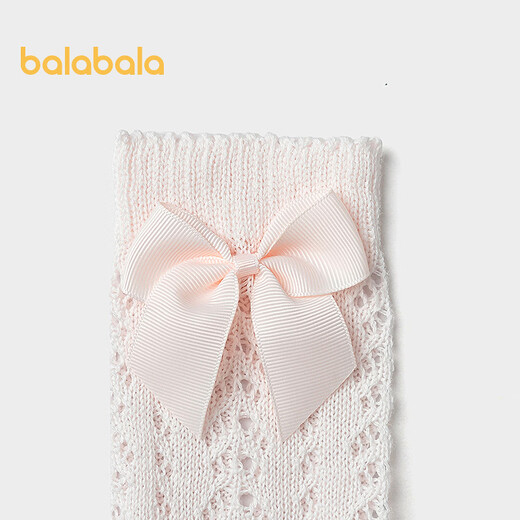 Balabala shopping mall same style Balabala baby socks summer new mesh breathable stockings anti-mosquito two pairs pack white red tone 00316 0-3 months