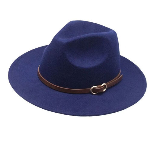 Hengyuanxiang buckle jazz hat European and American British style woolen hat outdoor felt hat retro sunshade hat for men and women light gray M56-58cm