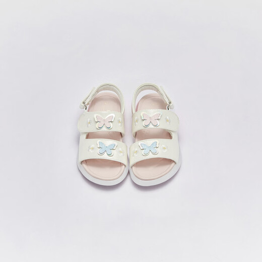 DAVE&BELLA 2026 Sommer, neuer Stil, für Babys, Mädchen, lässiger Stil, Sandalen, Mädchen, süße Kleinkinderschuhe, atmungsaktive Outdoor-Kinderschuhe für Kinder, Perlglanzfarbe, fertig, Lager 22 (Schuhinnenlänge 14,5 cm)