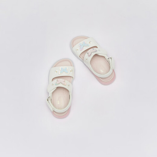 DAVE&BELLA 2026 Sommer, neuer Stil, für Babys, Mädchen, lässiger Stil, Sandalen, Mädchen, süße Kleinkinderschuhe, atmungsaktive Outdoor-Kinderschuhe für Kinder, Perlglanzfarbe, fertig, Lager 22 (Schuhinnenlänge 14,5 cm)