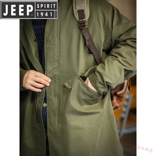 JEEP SPIRIT workwear American M51 park overcoming fishtail field windbreaker military green coat cloak jacket men's mid-length military green L
