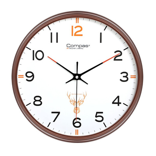 Compas Nordic Deer Head Creative Living Room Wall Clock Net Sound Wall Wall Bedroom Office Wall Watch Simple Calendar Clock Home Quartz Clock Perpetual Calendar C3294 Sapphire Blue - Dial Diameter 34.5 cm