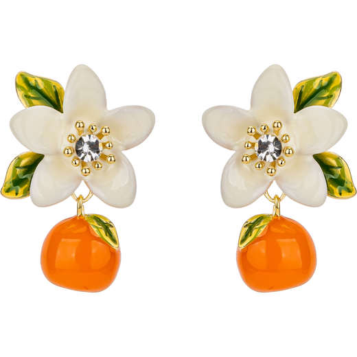 Qlady persimmon and persimmon earrings for women light luxury high-end 2025 new spring and summer earrings for women silver needle earrings birthday gift