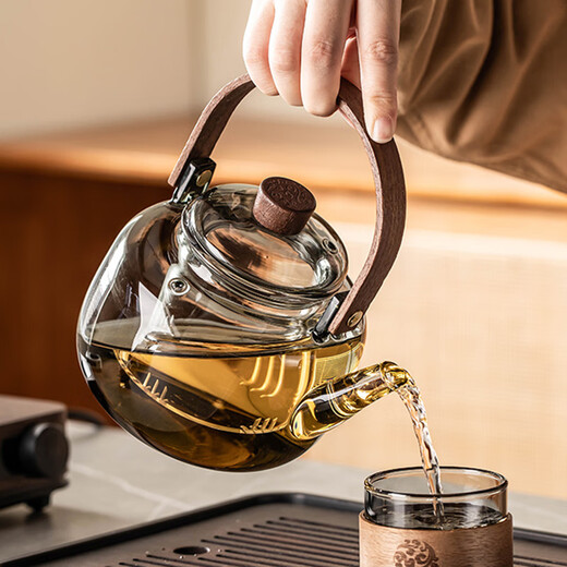 Xuanye glass teapot high temperature resistant household lifting kettle electric ceramic stove tea boiler kettle teapot large capacity single pot ash lifting kettle 1000ml