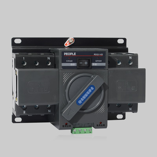 人民双电源自动转换开关RDQ1交流电自发电备用电源切换控制 2P 50A