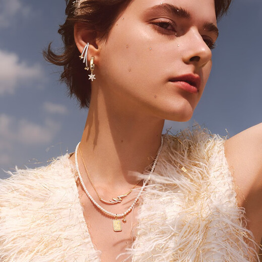 HEFANG He Fang Jewelry Wishing Star Short Necklace Clavicle Chain Light Luxurious and High-end Birthday Gift for Girlfriend Gold