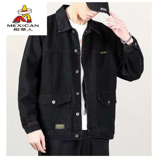 Vogelscheuche Clearance und Abholung der Schnäppchenkleidung losen losen Arbeitsschutz-Denimjacke für Männer große Größe Lose mehrpocket-Jeansjacke für Männer Y848 Blue Denim Jacke XL [130-145jin [Jin gleich 0,5 kg]]]