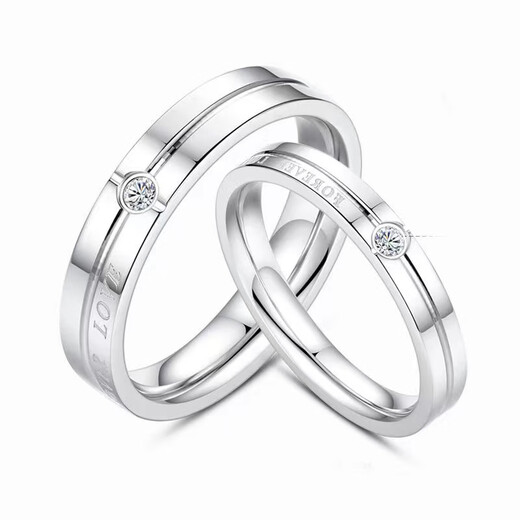 Chow Tai Sang pt950 platinum ring for a man and a woman, a couple, a platinum diamond ring, a smooth ring, a gift for his girlfriend, eternal love ring for women (need to keep silent and note the number)