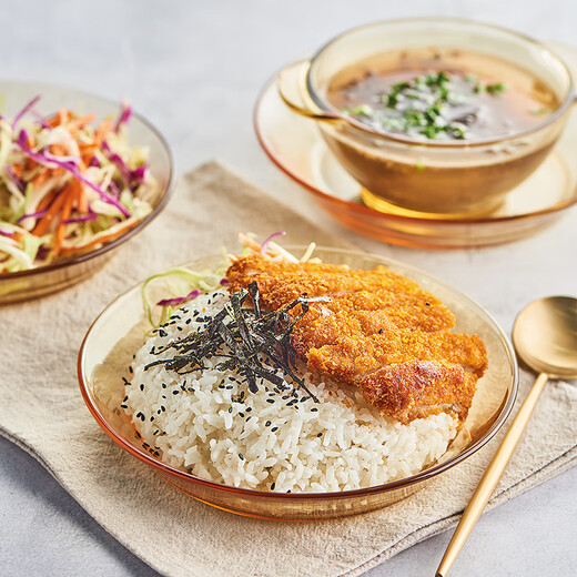 Corning Tableware Set Household Heat-Resistant Glass Dish Plate Salad Bowl 5-piece Set 5-OV-A/BF