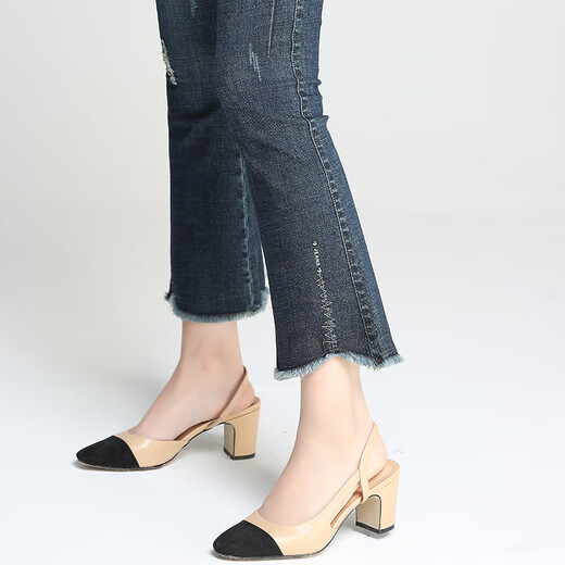 Cada vez que la ropa para mujeres de la primavera de primavera de microflares de primavera de los jeans para mujeres, los pantalones elásticos de las mujeres, las mujeres 9203 Blue oscuro 31