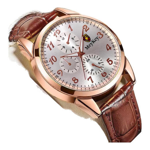 Watch men's fully automatic movement quartz watch strap business men's watch brown