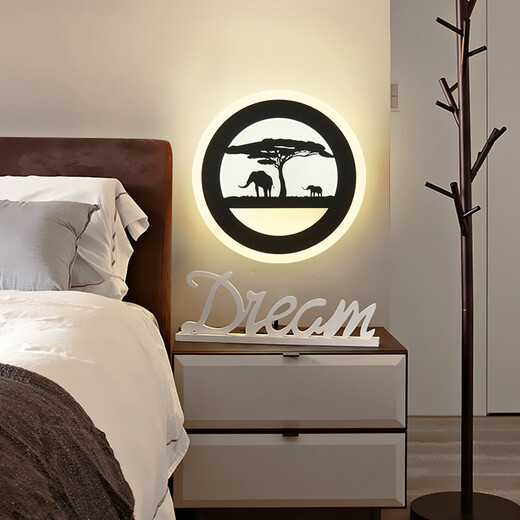 Chunlu Simple Postmodern Bedside Lamp Creative Bedroom Living Room Nordic LED Acrylic Aisle Background Wall Lamp Apricot Flower